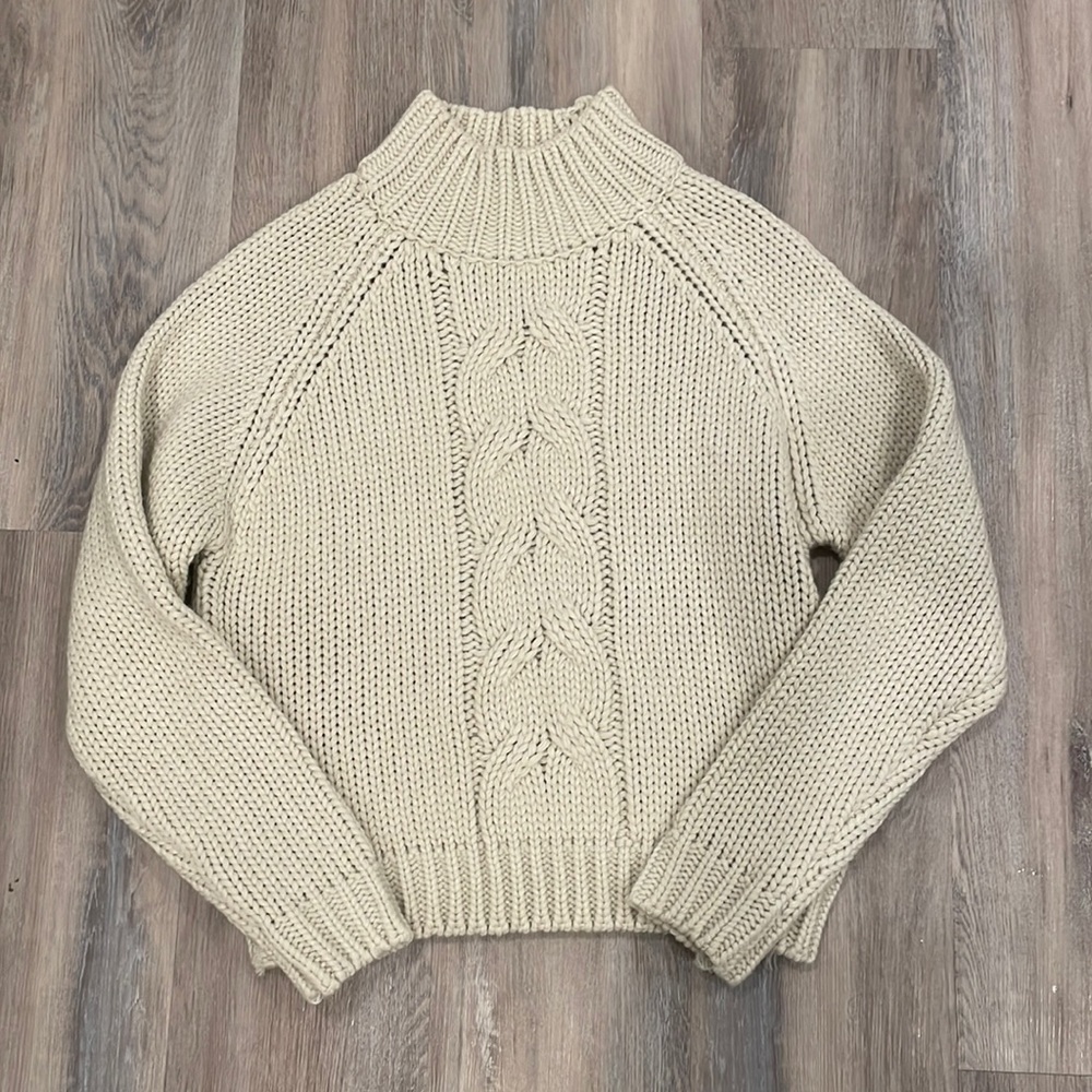 Vici cream cable knit sweater